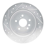 Dynamic Friction 2004-2005 Toyota RAV4 Rear Right Drilled & Slotted Silver Brake Rotor by Dynamic Friction Company 631-76132R