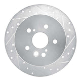 Dynamic Friction 2004-2005 Toyota RAV4 Rear Right Drilled & Slotted Silver Brake Rotor by Dynamic Friction Company 631-76132R