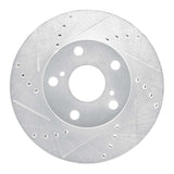 Dynamic Friction 2005-2015 Toyota Tacoma Front Left Drilled & Slotted Silver Brake Rotor by Dynamic Friction Company 631-76133L