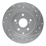 Dynamic Friction 2006-2018 Lexus HS250H Rear Left Drilled & Slotted Silver Brake Rotor by Dynamic Friction Company 631-76134L