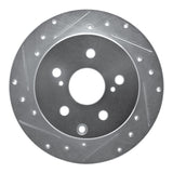 Dynamic Friction 2006-2018 Lexus HS250H Rear Left Drilled & Slotted Silver Brake Rotor by Dynamic Friction Company 631-76134L