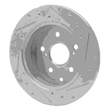 Dynamic Friction 2006-2018 Lexus HS250H Rear Left Drilled & Slotted Silver Brake Rotor by Dynamic Friction Company 631-76134L