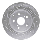 Dynamic Friction 2006-2018 Lexus HS250H Rear Right Drilled & Slotted Silver Brake Rotor by Dynamic Friction Company 631-76134R