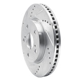 Dynamic Friction 2006-2018 Lexus HS250H Front Left Drilled & Slotted Silver Brake Rotor by Dynamic Friction Company 631-76135L