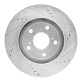 Dynamic Friction 2006-2018 Lexus HS250H Front Left Drilled & Slotted Silver Brake Rotor by Dynamic Friction Company 631-76135L