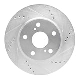 Dynamic Friction 2006-2018 Lexus HS250H Front Right Drilled & Slotted Silver Brake Rotor by Dynamic Friction Company 631-76135R