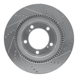 Dynamic Friction 2007-2022 Lexus LX570 Front Left Drilled & Slotted Silver Brake Rotor by Dynamic Friction Company 631-76136L