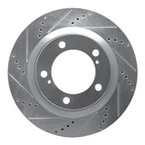 Dynamic Friction 2007-2022 Lexus LX570 Front Left Drilled & Slotted Silver Brake Rotor by Dynamic Friction Company 631-76136L