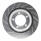 Dynamic Friction 2007-2022 Lexus LX570 Front Right Drilled & Slotted Silver Brake Rotor by Dynamic Friction Company 631-76136R