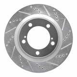 Dynamic Friction 2007-2022 Lexus LX570 Front Right Drilled & Slotted Silver Brake Rotor by Dynamic Friction Company 631-76136R