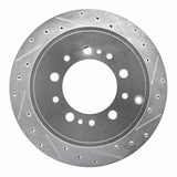 Dynamic Friction 2007-2022 Lexus LX570 Rear Right Drilled & Slotted Silver Brake Rotor by Dynamic Friction Company 631-76137R
