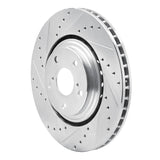 Dynamic Friction 2008-2021 Lexus NX200T Front Left Drilled & Slotted Silver Brake Rotor by Dynamic Friction Company 631-76138L
