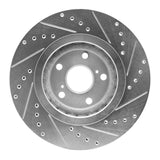 Dynamic Friction 2008-2021 Lexus NX200T Front Left Drilled & Slotted Silver Brake Rotor by Dynamic Friction Company 631-76138L