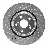 Dynamic Friction 2008-2021 Lexus NX200T Front Left Drilled & Slotted Silver Brake Rotor by Dynamic Friction Company 631-76138L