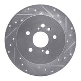 Dynamic Friction 2008-2013 Toyota Highlander Rear Right Drilled & Slotted Silver Brake Rotor by Dynamic Friction Company 631-76139R