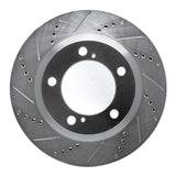Dynamic Friction 2008-2021 Lexus LX570 Front Left Drilled & Slotted Silver Brake Rotor by Dynamic Friction Company 631-76140L