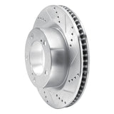 Dynamic Friction 2008-2021 Lexus LX570 Front Right Drilled & Slotted Silver Brake Rotor by Dynamic Friction Company 631-76140R