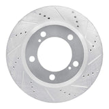 Dynamic Friction 2008-2021 Lexus LX570 Front Right Drilled & Slotted Silver Brake Rotor by Dynamic Friction Company 631-76140R