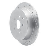 Dynamic Friction 2010-2020 Lexus RX450h Rear Left Drilled & Slotted Silver Brake Rotor by Dynamic Friction Company 631-76141L