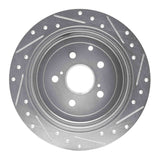 Dynamic Friction 2010-2020 Lexus RX450h Rear Left Drilled & Slotted Silver Brake Rotor by Dynamic Friction Company 631-76141L
