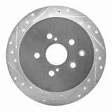 Dynamic Friction 2010-2020 Lexus RX450h Rear Left Drilled & Slotted Silver Brake Rotor by Dynamic Friction Company 631-76141L