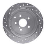 Dynamic Friction 2010-2020 Lexus RX450h Rear Right Drilled & Slotted Silver Brake Rotor by Dynamic Friction Company 631-76141R