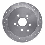 Dynamic Friction 2010-2020 Lexus RX450h Rear Right Drilled & Slotted Silver Brake Rotor by Dynamic Friction Company 631-76141R