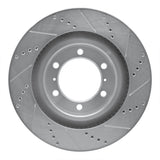 Dynamic Friction 2010-2024 Lexus GX460 Front Left Drilled & Slotted Silver Brake Rotor by Dynamic Friction Company 631-76142L