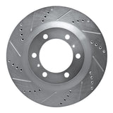 Dynamic Friction 2010-2024 Lexus GX460 Front Left Drilled & Slotted Silver Brake Rotor by Dynamic Friction Company 631-76142L