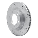 Dynamic Friction 2010-2024 Lexus GX460 Front Right Drilled & Slotted Silver Brake Rotor by Dynamic Friction Company 631-76142R