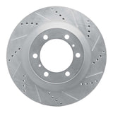 Dynamic Friction 2010-2024 Lexus GX460 Front Right Drilled & Slotted Silver Brake Rotor by Dynamic Friction Company 631-76142R