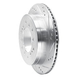 Dynamic Friction 2010-2024 Lexus GX460 Rear Right Drilled & Slotted Silver Brake Rotor by Dynamic Friction Company 631-76143R