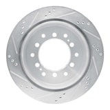 Dynamic Friction 2010-2024 Lexus GX460 Rear Right Drilled & Slotted Silver Brake Rotor by Dynamic Friction Company 631-76143R