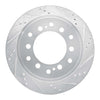 R1 Concepts 2010-2024 Lexus GX460 Rear Right Drilled & Slotted Silver Brake Rotor