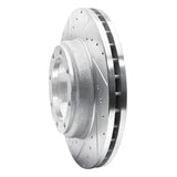 Dynamic Friction 2005-2010 Hino 185 Rear Left Drilled & Slotted Silver Brake Rotor by Dynamic Friction Company 631-76146L