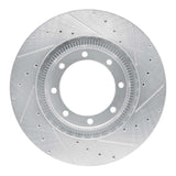 Dynamic Friction 2005-2010 Hino 185 Rear Left Drilled & Slotted Silver Brake Rotor by Dynamic Friction Company 631-76146L
