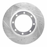 Dynamic Friction 2005-2010 Hino 185 Rear Left Drilled & Slotted Silver Brake Rotor by Dynamic Friction Company 631-76146L