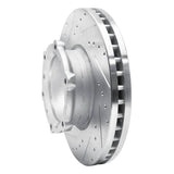 Dynamic Friction 2013-2020 Hino 5 Front Left Drilled & Slotted Silver Brake Rotor by Dynamic Friction Company 631-76147L