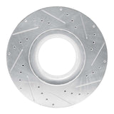 Dynamic Friction 2013-2020 Hino 5 Front Left Drilled & Slotted Silver Brake Rotor by Dynamic Friction Company 631-76147L