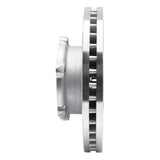 Dynamic Friction 2013-2020 Hino 5 Front Left Drilled & Slotted Silver Brake Rotor by Dynamic Friction Company 631-76147L