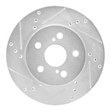 Dynamic Friction 2016-2022 Toyota Prius Prime Front Left Drilled & Slotted Silver Brake Rotor by Dynamic Friction Company 631-76151L
