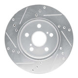 Dynamic Friction 2016-2022 Toyota Prius Prime Front Right Drilled & Slotted Silver Brake Rotor by Dynamic Friction Company 631-76151R