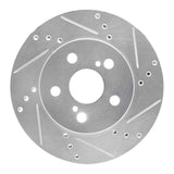 Dynamic Friction 2016-2022 Toyota Prius Prime Front Right Drilled & Slotted Silver Brake Rotor by Dynamic Friction Company 631-76151R