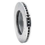 Dynamic Friction 2016-2022 Toyota Prius Prime Front Right Drilled & Slotted Silver Brake Rotor by Dynamic Friction Company 631-76151R