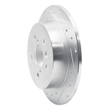 Dynamic Friction 2018-2024 Toyota Camry Rear Left Drilled & Slotted Silver Brake Rotor by Dynamic Friction Company 631-76152L