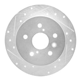 Dynamic Friction 2018-2024 Toyota Camry Rear Left Drilled & Slotted Silver Brake Rotor by Dynamic Friction Company 631-76152L
