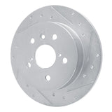 Dynamic Friction 2018-2024 Toyota Camry Rear Right Drilled & Slotted Silver Brake Rotor by Dynamic Friction Company 631-76152R