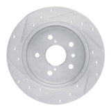 Dynamic Friction 2018-2024 Toyota Camry Rear Right Drilled & Slotted Silver Brake Rotor by Dynamic Friction Company 631-76152R