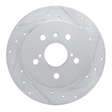 Dynamic Friction 2018-2024 Toyota Camry Rear Right Drilled & Slotted Silver Brake Rotor by Dynamic Friction Company 631-76152R