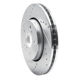 Dynamic Friction 2018-2022 Toyota C-HR Front Left Drilled & Slotted Silver Brake Rotor by Dynamic Friction Company 631-76153L
